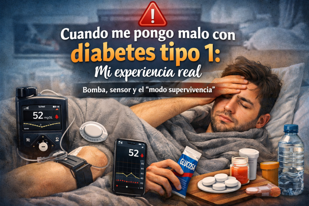 Cuando me pongo malo con diabetes tipo 1: mi experiencia real (bomba, sensor y el “modo supervivencia”) ​